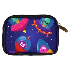 Cartoon Funny Aliens With Ufo Duck Starry Sky Set Digital Camera Leather Case from ArtsNow.com Back