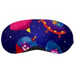 Cartoon Funny Aliens With Ufo Duck Starry Sky Set Sleep Mask