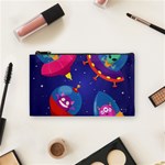 Cartoon Funny Aliens With Ufo Duck Starry Sky Set Cosmetic Bag (Small)