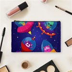 Cartoon Funny Aliens With Ufo Duck Starry Sky Set Cosmetic Bag (Medium)
