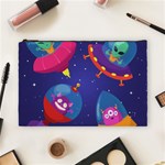 Cartoon Funny Aliens With Ufo Duck Starry Sky Set Cosmetic Bag (Large)