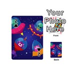 Cartoon Funny Aliens With Ufo Duck Starry Sky Set Playing Cards 54 Designs (Mini)