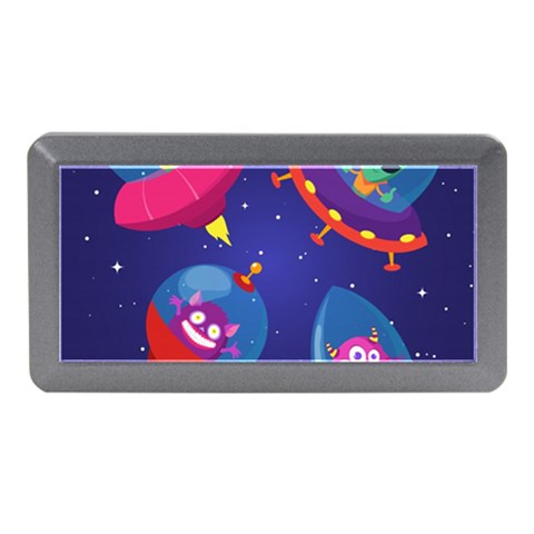 Cartoon Funny Aliens With Ufo Duck Starry Sky Set Memory Card Reader (Mini) from ArtsNow.com Front