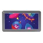 Cartoon Funny Aliens With Ufo Duck Starry Sky Set Memory Card Reader (Mini)