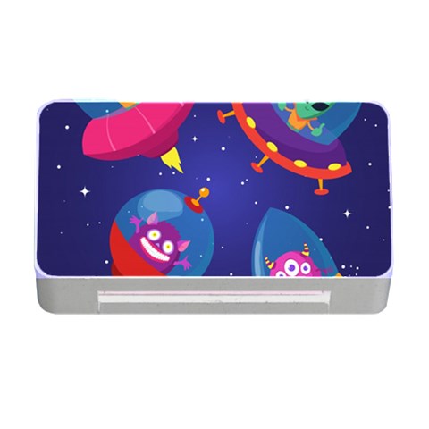 Cartoon Funny Aliens With Ufo Duck Starry Sky Set Memory Card Reader with CF from ArtsNow.com Front