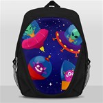 Cartoon Funny Aliens With Ufo Duck Starry Sky Set Backpack Bag