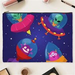 Cartoon Funny Aliens With Ufo Duck Starry Sky Set Cosmetic Bag (XXXL)