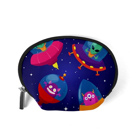Cartoon Funny Aliens With Ufo Duck Starry Sky Set Accessory Pouch (Small) from ArtsNow.com Back
