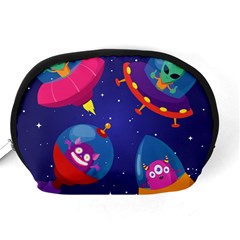 Cartoon Funny Aliens With Ufo Duck Starry Sky Set Accessory Pouch (Medium) from ArtsNow.com Back