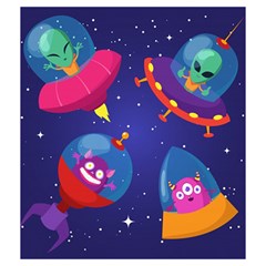 Cartoon Funny Aliens With Ufo Duck Starry Sky Set Drawstring Pouch (Medium) from ArtsNow.com Front