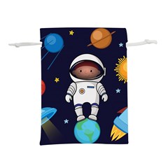 Boy Spaceman Space Rocket Ufo Planets Stars Lightweight Drawstring Pouch (M) from ArtsNow.com Back