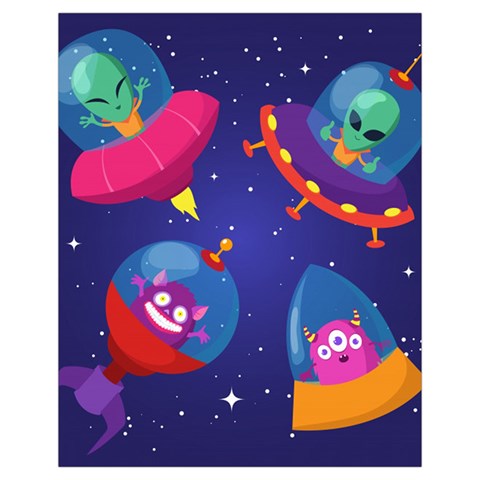 Cartoon Funny Aliens With Ufo Duck Starry Sky Set Drawstring Pouch (XL) from ArtsNow.com Front