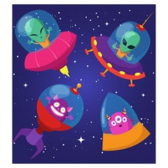 Cartoon Funny Aliens With Ufo Duck Starry Sky Set Drawstring Pouch (2XL) from ArtsNow.com Front