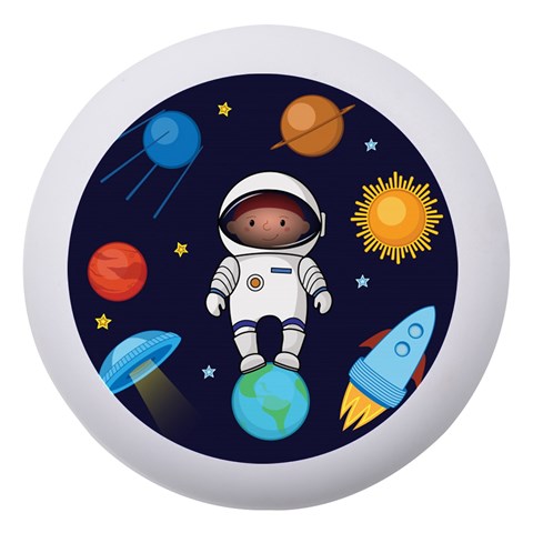 Boy Spaceman Space Rocket Ufo Planets Stars Dento Box with Mirror from ArtsNow.com Front