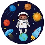 Boy Spaceman Space Rocket Ufo Planets Stars Round Trivet