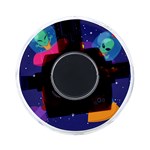 Cartoon Funny Aliens With Ufo Duck Starry Sky Set On-the-Go Memory Card Reader