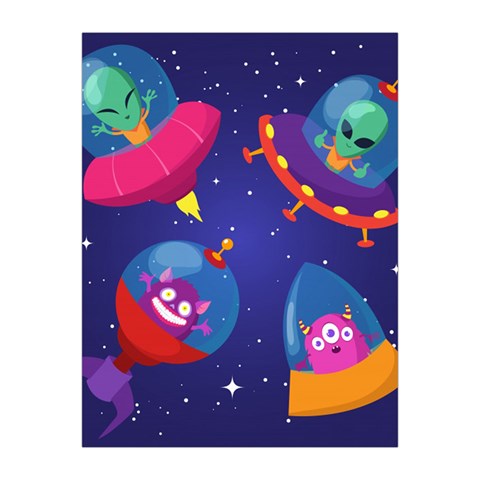 Cartoon Funny Aliens With Ufo Duck Starry Sky Set Medium Tapestry from ArtsNow.com Front