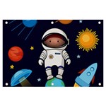 Boy Spaceman Space Rocket Ufo Planets Stars Banner and Sign 6  x 4 
