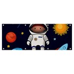 Boy Spaceman Space Rocket Ufo Planets Stars Banner and Sign 8  x 3 