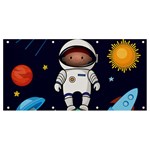 Boy Spaceman Space Rocket Ufo Planets Stars Banner and Sign 8  x 4 