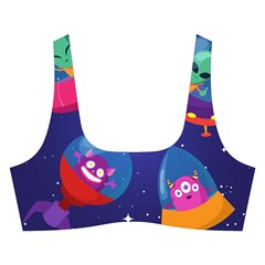 Cartoon Funny Aliens With Ufo Duck Starry Sky Set Cross Back Hipster Bikini Set from ArtsNow.com Front