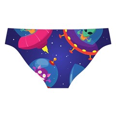 Cartoon Funny Aliens With Ufo Duck Starry Sky Set Cross Back Hipster Bikini Set from ArtsNow.com Back Under