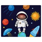 Boy Spaceman Space Rocket Ufo Planets Stars Premium Plush Fleece Blanket (Medium)