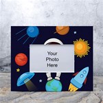 Boy Spaceman Space Rocket Ufo Planets Stars White Tabletop Photo Frame 4 x6 