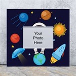 Boy Spaceman Space Rocket Ufo Planets Stars White Wall Photo Frame 5  x 7 