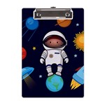 Boy Spaceman Space Rocket Ufo Planets Stars A5 Acrylic Clipboard