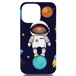Boy Spaceman Space Rocket Ufo Planets Stars iPhone 14 Pro Max Black UV Print Case