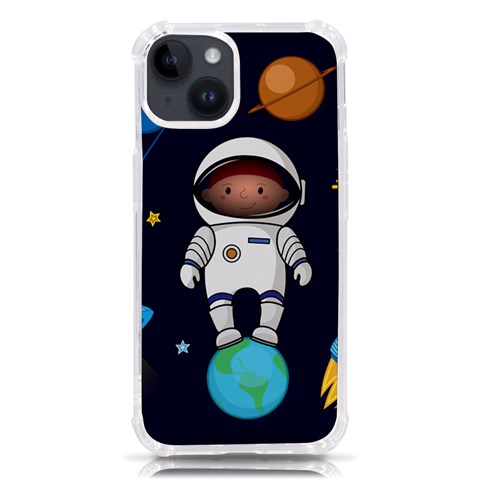 Boy Spaceman Space Rocket Ufo Planets Stars iPhone 14 TPU UV Print Case from ArtsNow.com Front