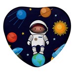 Boy Spaceman Space Rocket Ufo Planets Stars Heart Glass Fridge Magnet (4 pack)