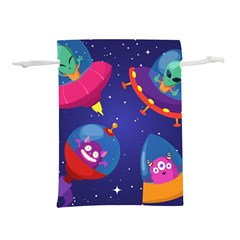 Cartoon Funny Aliens With Ufo Duck Starry Sky Set Lightweight Drawstring Pouch (M) from ArtsNow.com Back
