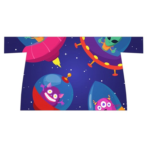 Cartoon Funny Aliens With Ufo Duck Starry Sky Set Wristlet Pouch Bag (Small) from ArtsNow.com Front