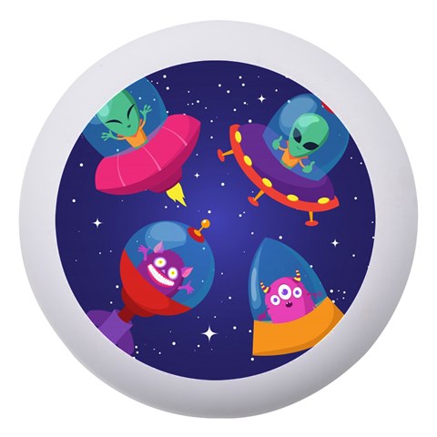 Cartoon Funny Aliens With Ufo Duck Starry Sky Set Dento Box with Mirror from ArtsNow.com Front