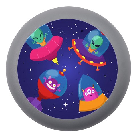Cartoon Funny Aliens With Ufo Duck Starry Sky Set Dento Box with Mirror from ArtsNow.com Front