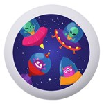 Cartoon Funny Aliens With Ufo Duck Starry Sky Set Dento Box with Mirror