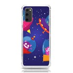 Cartoon Funny Aliens With Ufo Duck Starry Sky Set Samsung Galaxy S20 6.2 Inch TPU UV Case