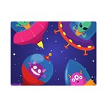 Cartoon Funny Aliens With Ufo Duck Starry Sky Set Premium Plush Fleece Blanket (Mini)