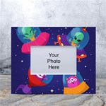 Cartoon Funny Aliens With Ufo Duck Starry Sky Set White Tabletop Photo Frame 4 x6 
