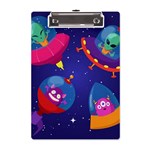 Cartoon Funny Aliens With Ufo Duck Starry Sky Set A5 Acrylic Clipboard