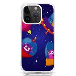 Cartoon Funny Aliens With Ufo Duck Starry Sky Set iPhone 14 Pro TPU UV Print Case