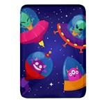 Cartoon Funny Aliens With Ufo Duck Starry Sky Set Rectangular Glass Fridge Magnet (4 pack)