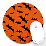 Halloween Card With Bats Flying Pattern Round Mousepad