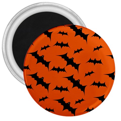Halloween Card With Bats Flying Pattern 3  Magnets from ArtsNow.com Front