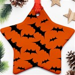 Halloween Card With Bats Flying Pattern Ornament (Star)