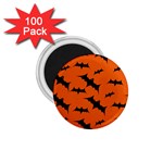 Halloween Card With Bats Flying Pattern 1.75  Magnets (100 pack) 