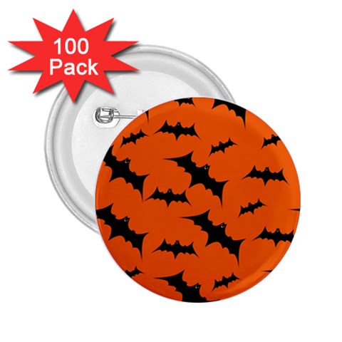 Halloween Card With Bats Flying Pattern 2.25  Buttons (100 pack)  from ArtsNow.com Front