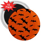 Halloween Card With Bats Flying Pattern 3  Magnets (10 pack) 